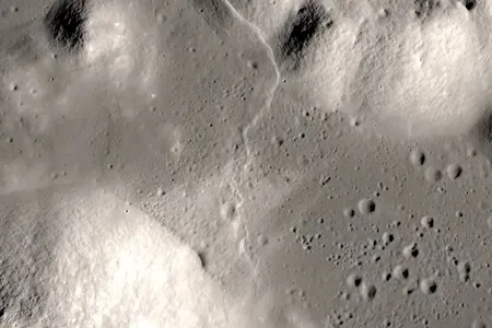 The Lee Lincoln Scarp, one of the potentially active faults on the Moon.