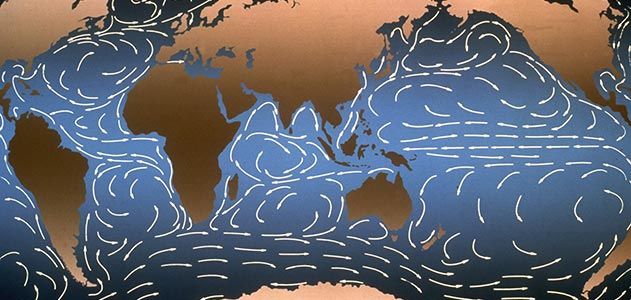 Map of ocean currents