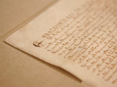 A detail of one of four known existing originals of the 1297 version of the Magna Carta.