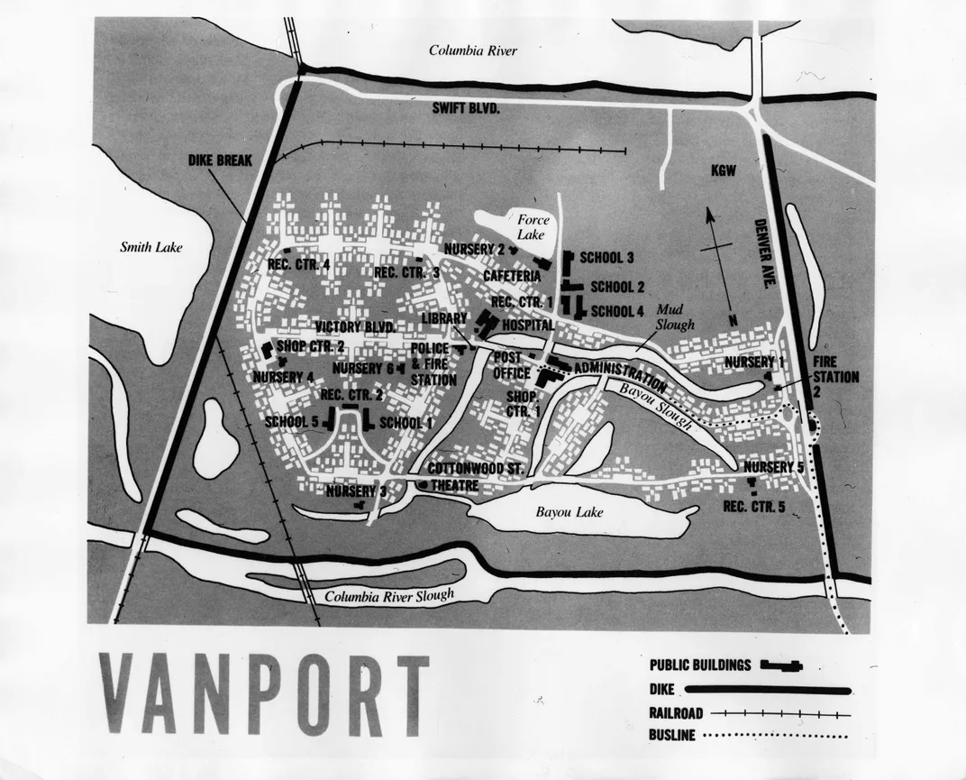 Map of Vanport