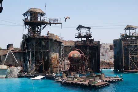 Universal Studios in Hollywood has a stunt show and set inspired by the 1995 film Waterworld. 