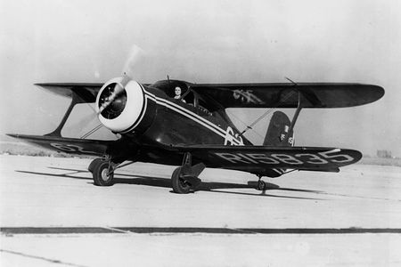 Before the 1936 air races, Louise Thaden waited in the cockpit of a borrowed Beechcraft, which she described as a “trim, blue princess.”