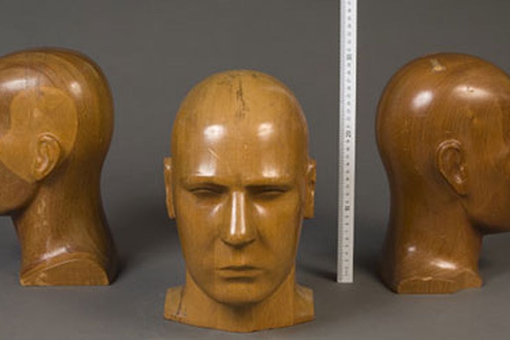 Wood models of human heads in the NIST Museum collection