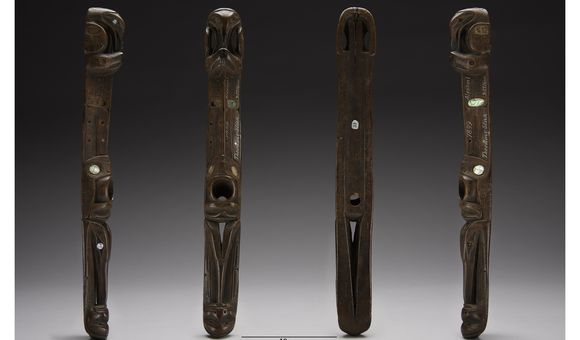 Four views of a Shee aan. SI Catalog #E7899. (Brittany M. Hance, Smithsonian)