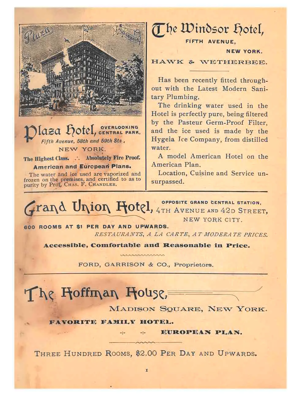 Interior page with advertisements for various hotels.