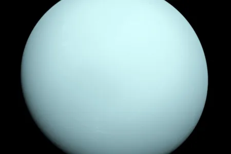 In 1986, Voyager 2 took this image of Uranus during its flyby.