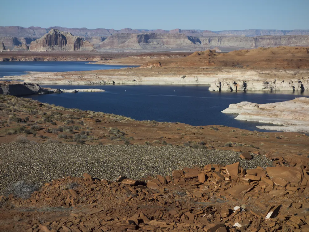 Drought lines at Lake Powell in Page, Arizona