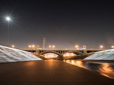 "UnderLA" brings projections of the Earth's lithology to a concrete-bound stretch of the Los Angeles River. 