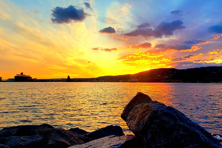Sunset over a lake