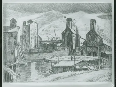 Grain Elevators [drawing] / (photographed by Peter A. Juley & Son)