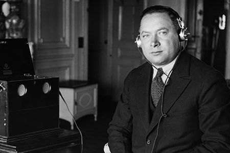 In 1912, as the HMS Titanic was going down, Sarnoff was involved with using early radio equipment to transmit information about the ship’s demise.