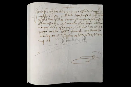 The page was marked with a wax numbering system in the 1980s, which helped officials determine when it was stolen.