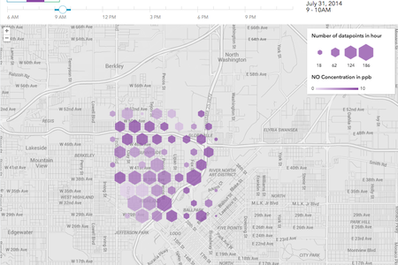 A map of nitric oxide pollution in Denver's Highlands neighborhood