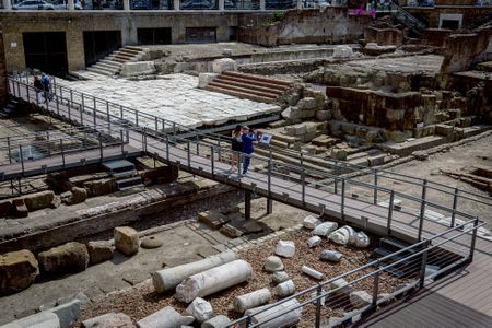 A walkway for visitors to tour the newly opened site