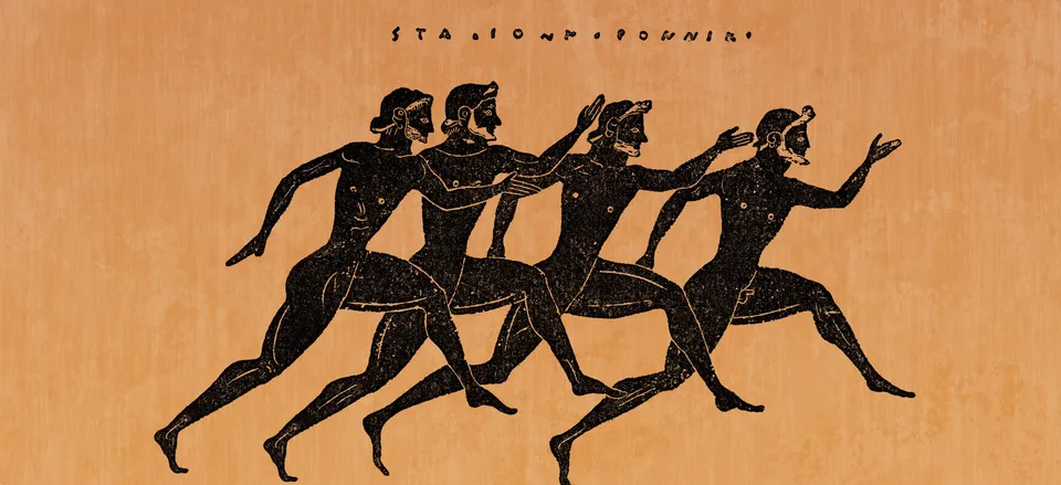  Olympic runners depicted on a Greek vase 