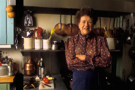 Julia Child in the kitchen of her Cambridge home in 1983