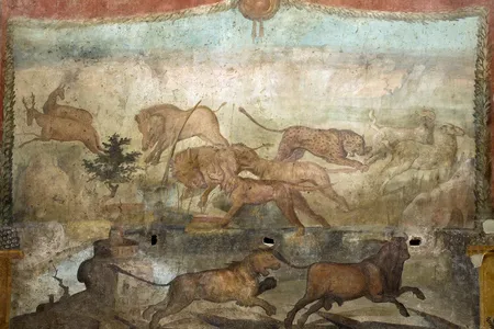 The newly restored artworks highlight predator-prey conflicts in the natural world.