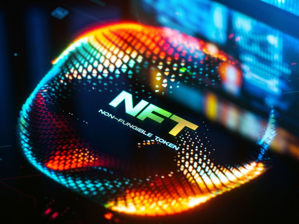 stock photo of colorful NFT logo