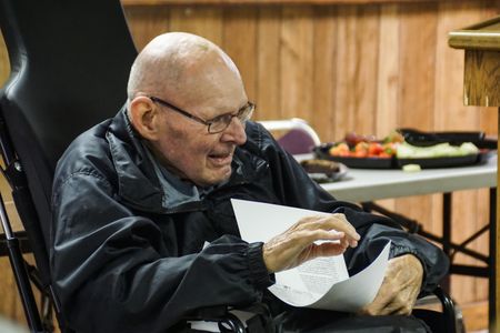 Father Reginald Foster celebrating his birthday in 2019