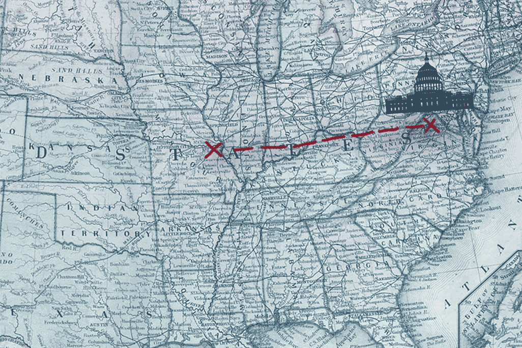 Animation of U.S. Capitol moving to St. Louis