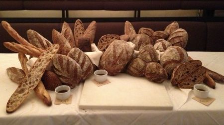 A display of whole wheat bread at the Washington State University-Mount Vernon Bread Lab, in Blue Hill, New York