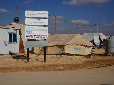 A scene from Zaatari refugee camp, Jordan.