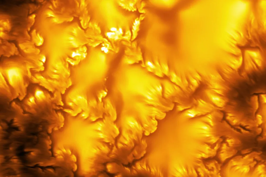 Fiery, swirling plasma on the sun's surface