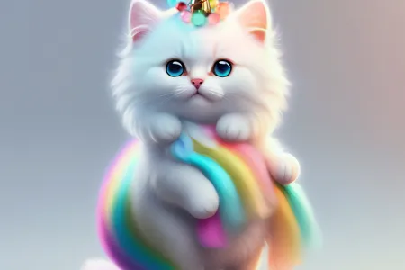An A.I.-generated image of a kitten on display in &quot;Cute,&quot; the new exhibition at London&#39;s Somerset House