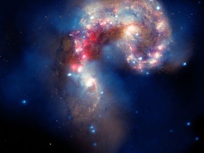 Chandra image of the Antenna Galaxy.