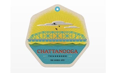A badge designed for Chattanooga using the local Chatype font