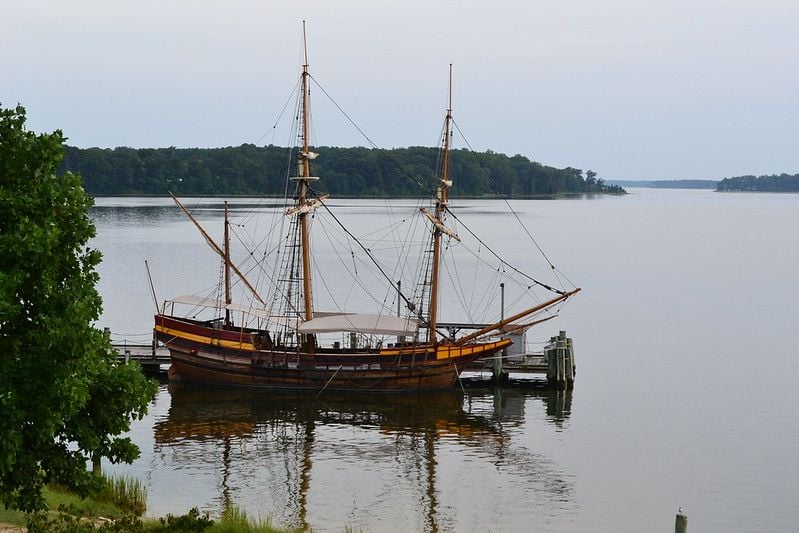 A modern recreation of the Dove, one of the ships that brought English colonists to Maryland in 1634