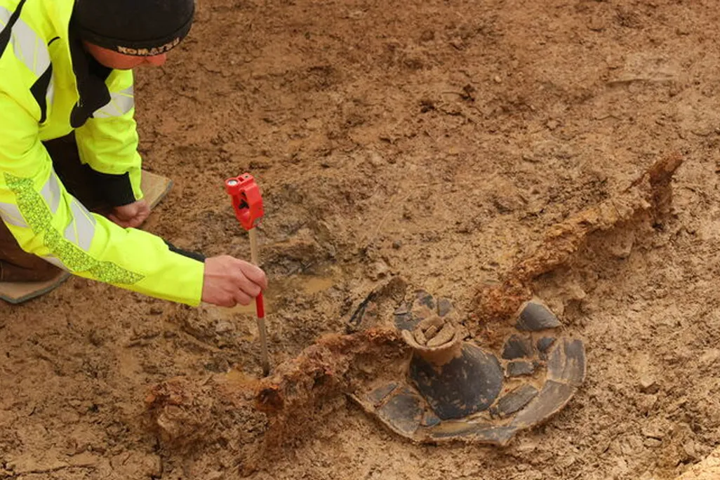 Archaeological excavation of princely Celtic grave