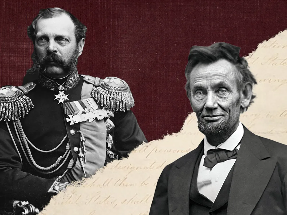 Illustration of Alexander II and Abraham Lincoln
