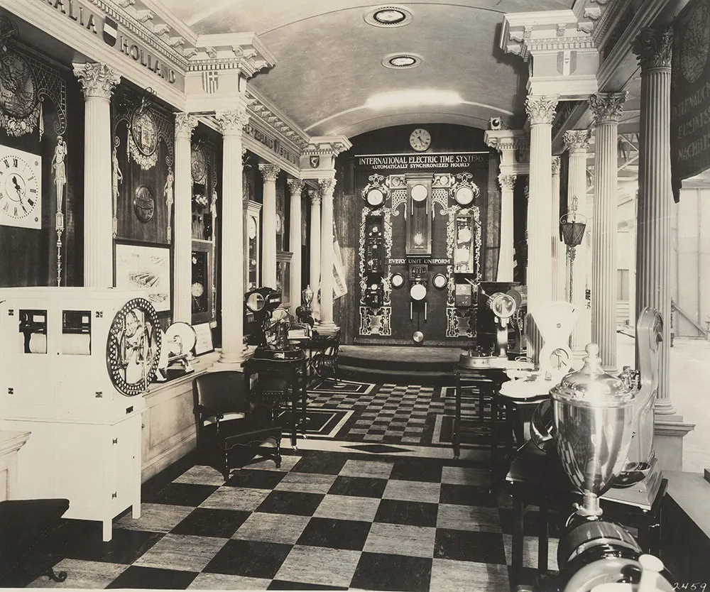 The International Electric Time Systems exhibit at the fair