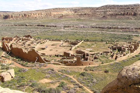 Pueblo Bonito is one of the largest &quot;great houses&quot; constructed by the Chacoan people at Chaco Canyon.