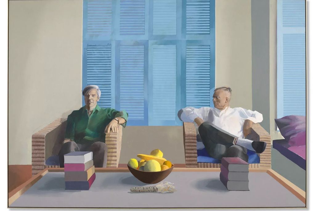 “Christopher Isherwood and Don Bachardy” by David Hockney