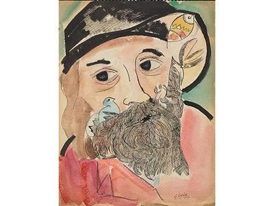 Sketchbook with portrait of Walt Whitman, 1977. Naul Ojeda papers, 1964-2002. Archives of American Art, Smithsonian Institution.