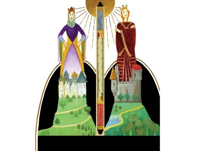 illustration of two queens