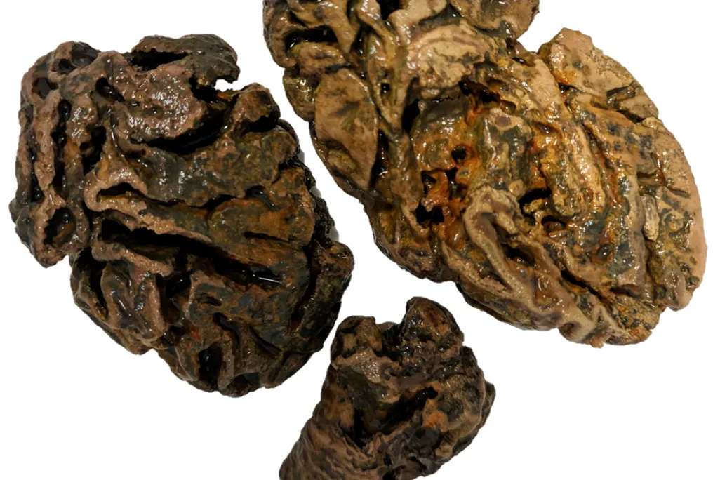 Preserved human brains against white backdrop