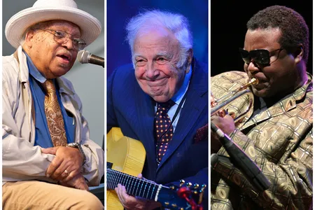 From L to R: Ellis Marsalis Jr., Bucky Pizzarelli and Wallace Roney