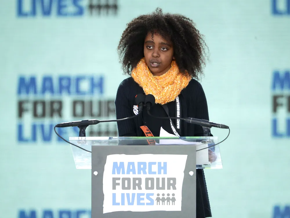 Naomi Wadler speaking at the March for Our Lives rally