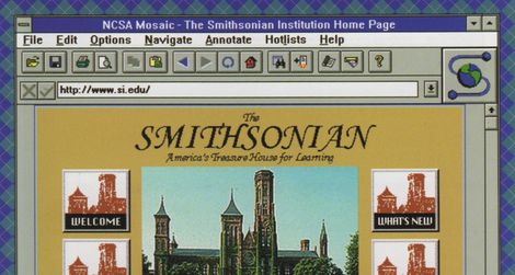 The Smithsonian homepage in 1995