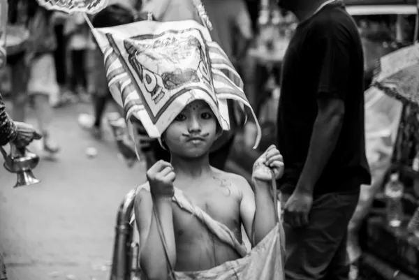 A young guy dressed up at Gai(Cow) in the festival of Gaijatra. thumbnail