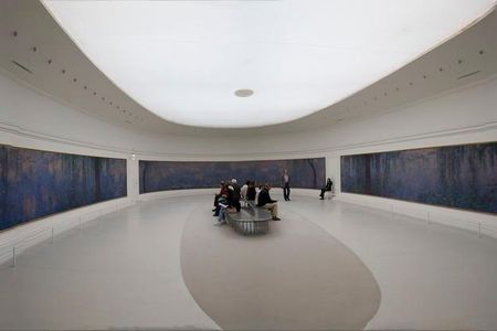 Monet's "Water Lilies" panels were installed at the Musee d'Orangerie in 1927, one year after the artist's death