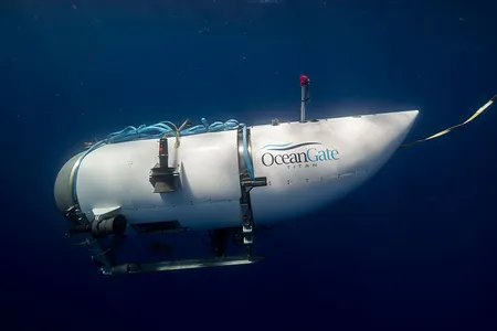 The Titan submersible. The five people aboard may run out of oxygen on Thursday morning Eastern time.