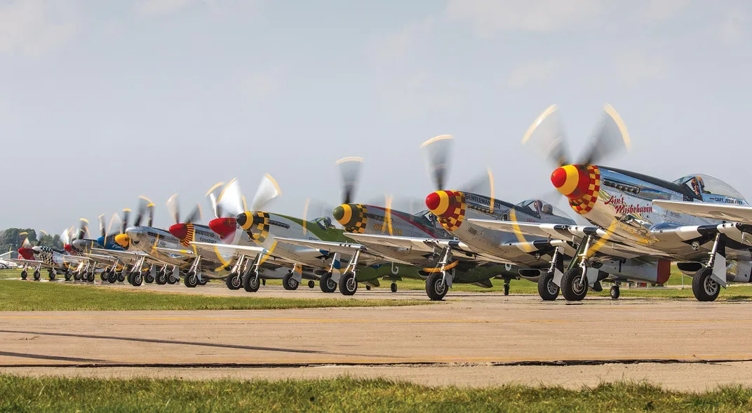 a row of P-51 pilots 