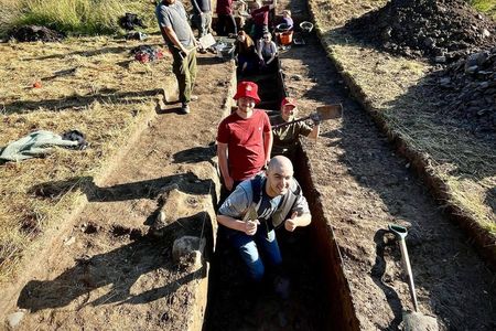 Students from Cardiff University collaborated with archaeologists to excavate the mound on Soulton Hall's grounds.