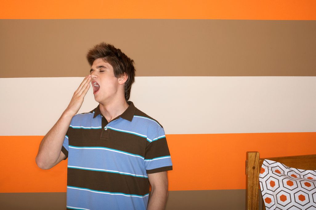 yawning teen