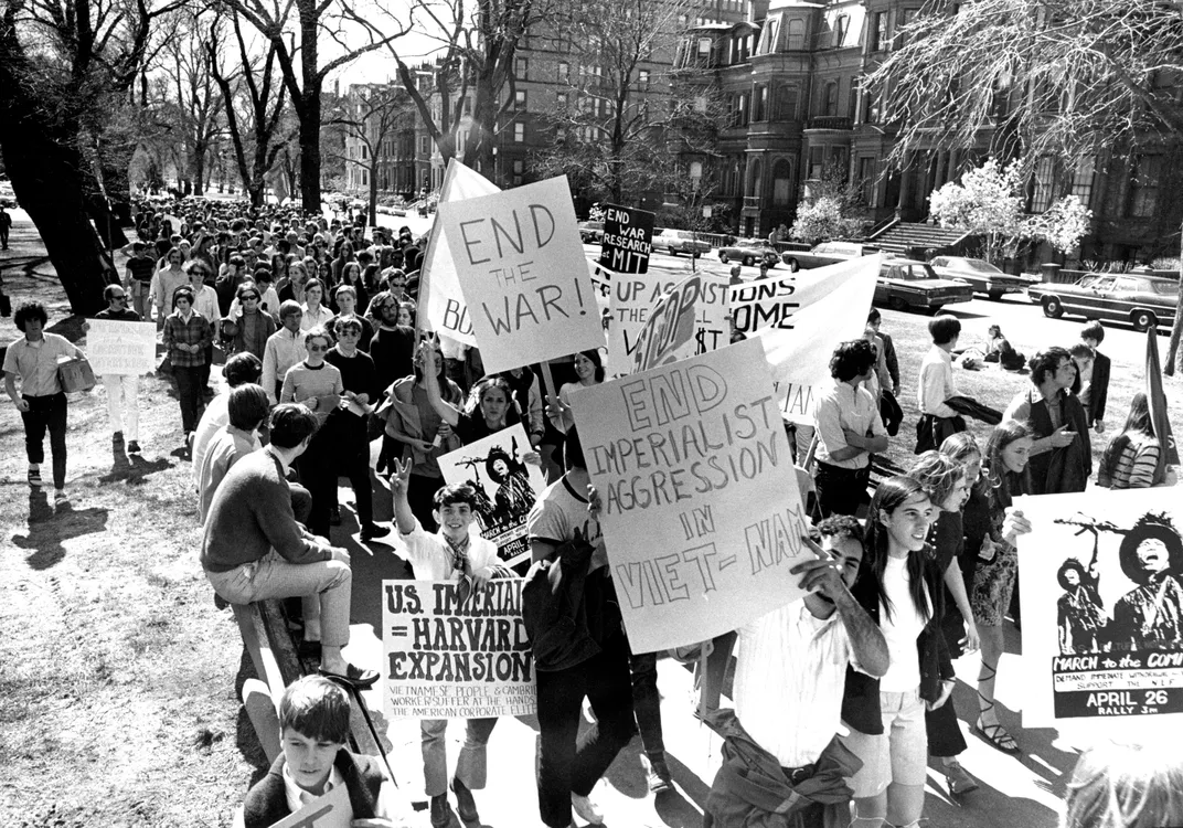 Students for a Democratic Society march Boston