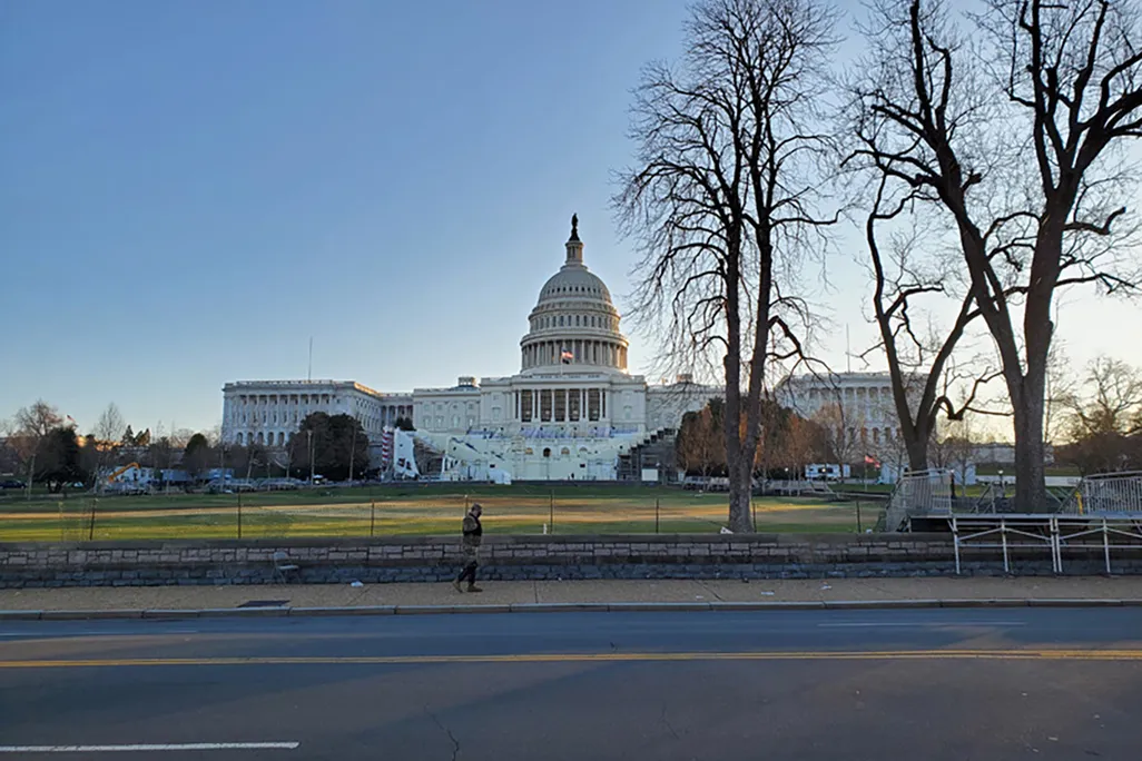 The Capitol building fenced off on January 7